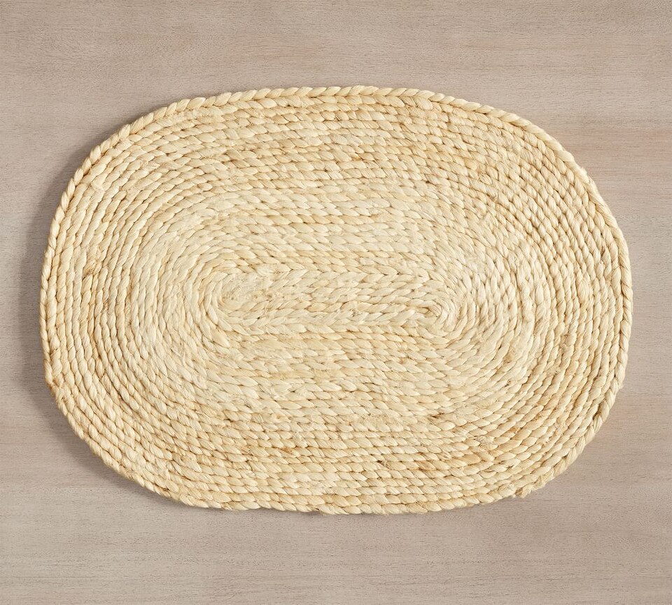 Mori Oval Coil Jute Placemat, Single Ivory Pottery Barn Australia